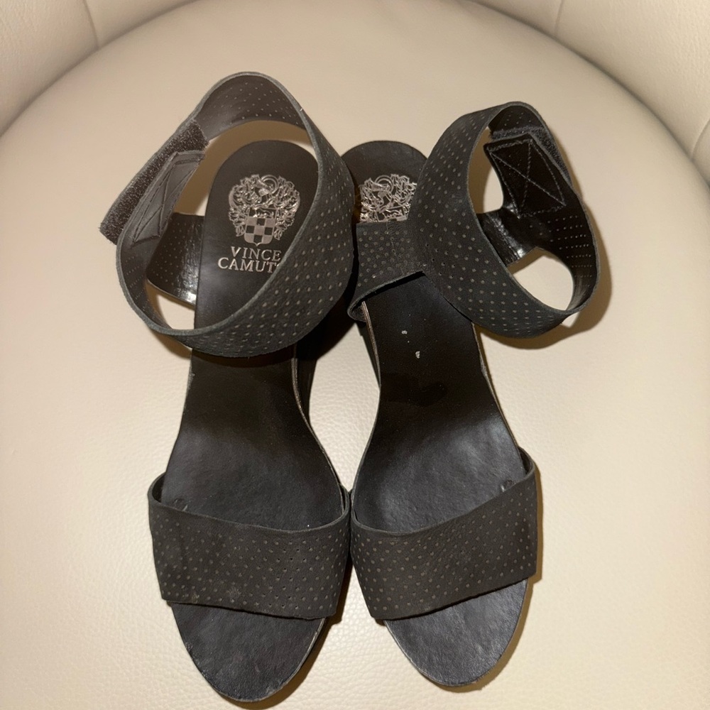 Vince Camuto Black Ankle Strap Sandals